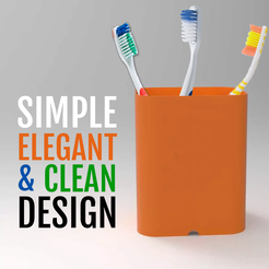 Photo-with-title.png Download STL file Simple ToothBrush Holder/ Bathroom organizer • Template to 3D print, Milanorage