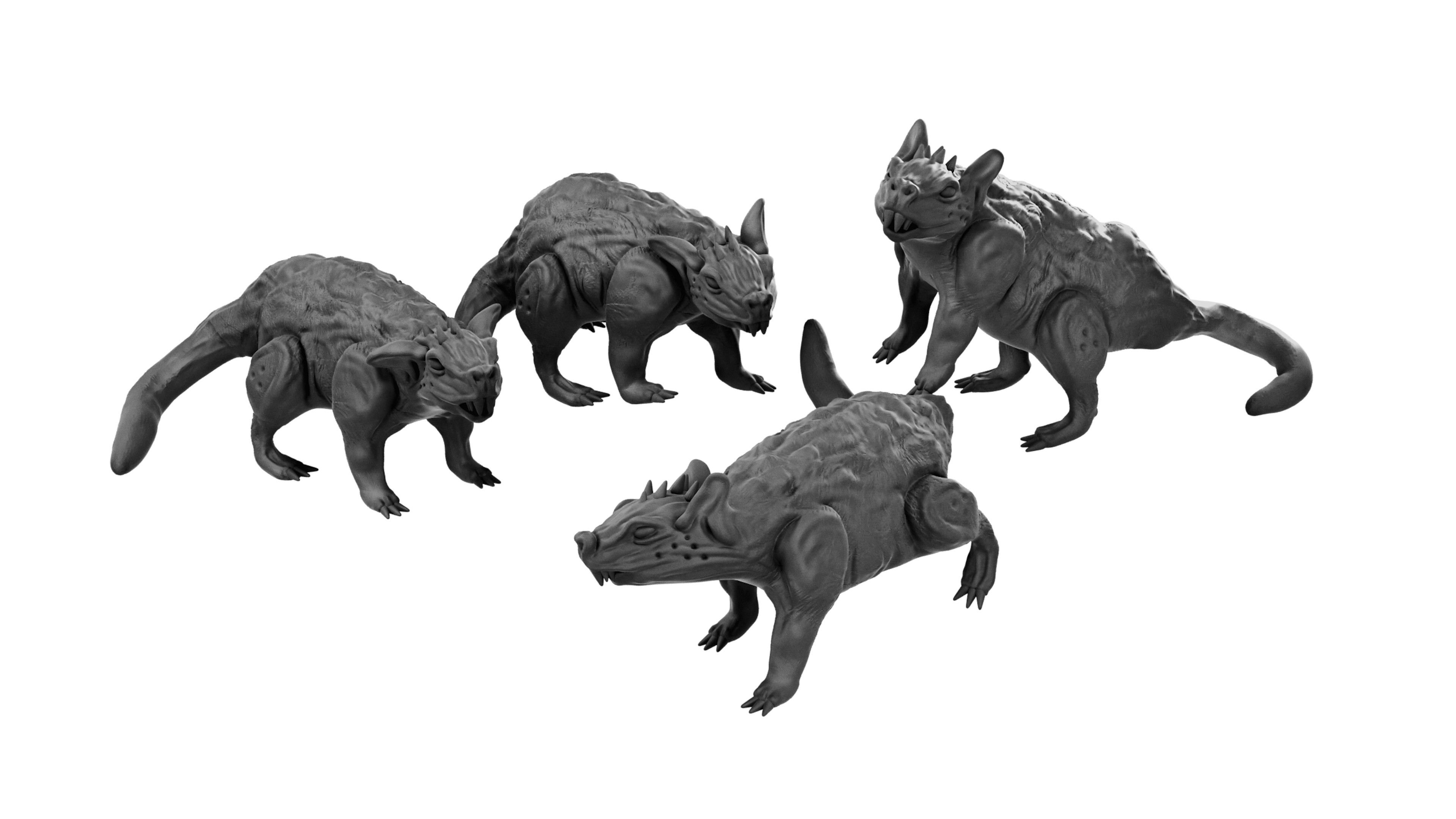 Download file dnd Giant Dire Rats (resin miniatures) • 3D print ...