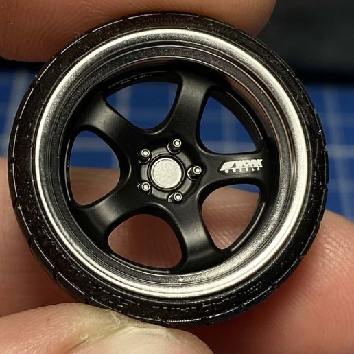 Work Meister S1 R 2p 18 inch rims with advan tires for diecast and scale models