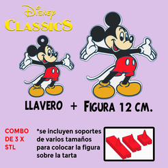MICKEY-TINKER.png Archivo STL Llavero, figura y soportes Mickey Mouse・Modelo para descargar y imprimir en 3D