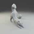 1.png Low polygon Maine Coon cat 3D print model  in two poses