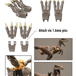 Kingdom-Dinobot-Claws.jpg STL file Articulated Claws for Transformers Kingdom Dinobot・3D printing idea to download