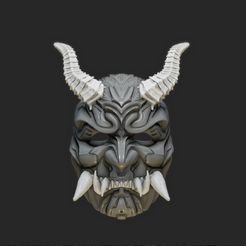 Mask-16-Oni-Full-01.jpg Máscara Oni 16 Cara de demonio