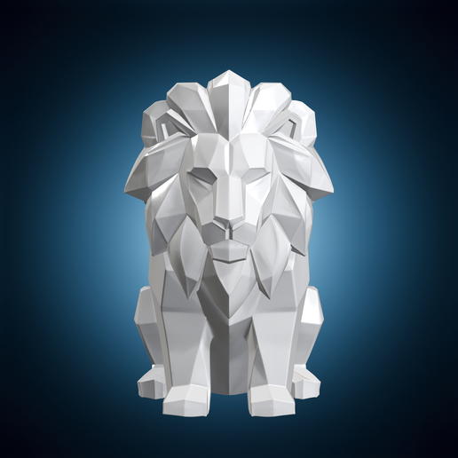 Low Poly Lion Statue V6 3D Print Model