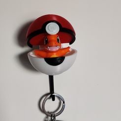 2023-08-13-20-03-50-658.jpg Fichier STL PORTE-CLÉS POKÉMON POKEBALL (CHARMANDER SALAMECHE)・Modèle à télécharger et à imprimer en 3D