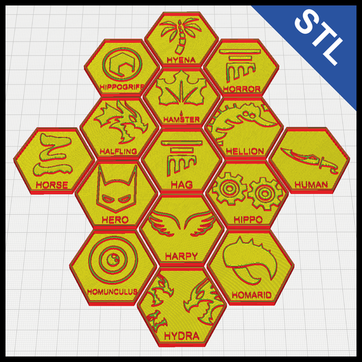 🪄 Magic: The Gathering Creature Tokens – Letter H (STL Pack)・ 3D File ...