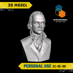 Aaron-Burr-Personal.png 3D Model of Aaron Burr - High-Quality STL File for 3D Printing (PERSONAL USE)