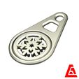 AC-CartToken-Flake-1.jpg AC Shopping cart Token - SPINNING SNOWFLAKE - GOLF BALL MARKER - KEYCHAIN - SCHLÜSSELANHÄNGER