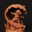 D20.27.jpg Surfing Penguin Statue | Tropical Bird Sculpture | Summer Wave Decor