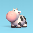 Cod1744-Cow-Small-Eyes-2.png 3D file Cow Small Eyes・Model to download and 3D print