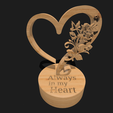 Shapr-Image-2024-01-03-174907.png Always in my Heart Plaque, decor stand, heart rose and butterfly, engagement gift, proposal, wedding, Valentine's Day gift, anniversary gift,  Love Heart Statue