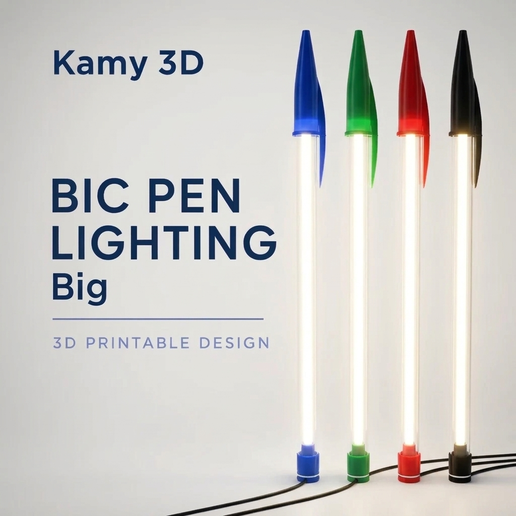 BIC pen light 3d model -BIG SIZE Bic Pen lighting Lamp