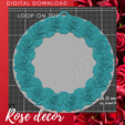 _Rose-wreath-with-loop4.png Rose circle decor / Frame / rose realistic flower decor / wall decor / Rose frame / Wedding decor / centerpiece