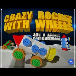 crww_001.jpg 3D file Crazy Rocket with Wheels and a Secret Compartment・Design to download and 3D print
