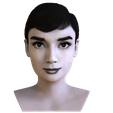 untitled.703.png Audrey Hepburn black and white bust for full color 3D printing