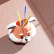 2.png Cute Red Panda Lesser Panda vase / Pen stand