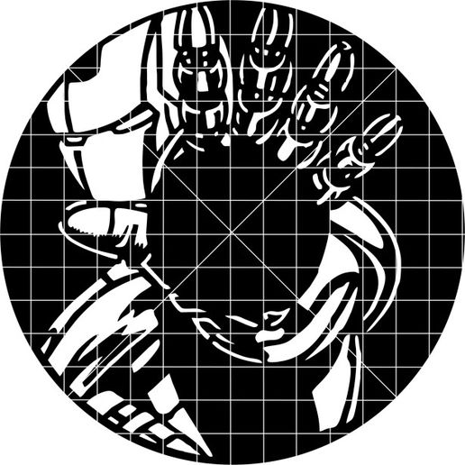 Iron Man for laser cutting on vinyl record DXF file 3D model