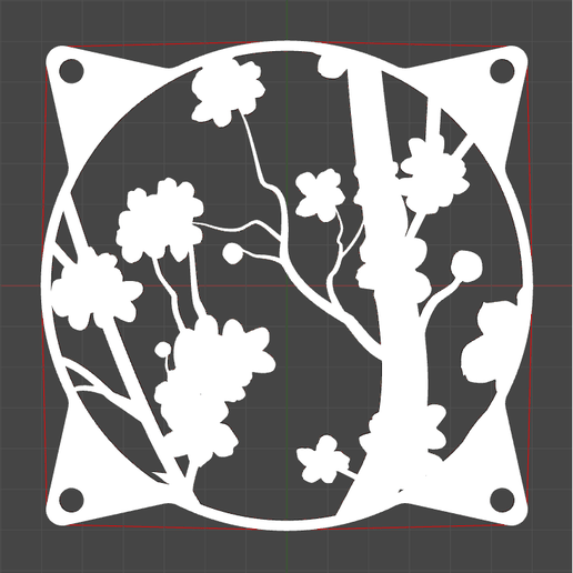 120mm fan cover - Cherry blossom - Sakura 2v3 3D model