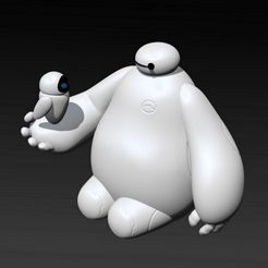 0.jpg STL file BAYMAX and EVA - BIG HERO 6 - WALL-E・3D print object to download