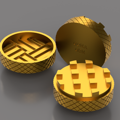 SquareGrinder-Render-940it.png STL file Weed Grinder w/ kurled pattern SQUARED TOOTH・Template to download and 3D print