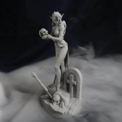 LAe1.jpg STL file Laedria the Necromancer 32mm and 75mm pre-supported・3D printing design to download