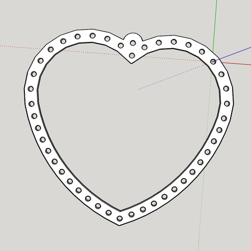 earring to sew heart 3D model