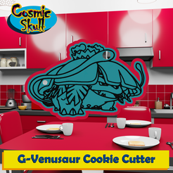 003-G-Venusaur-2D.png STL-Datei Gigantamax Venusaurier Ausstechform・3D-druckbares Modell zum herunterladen