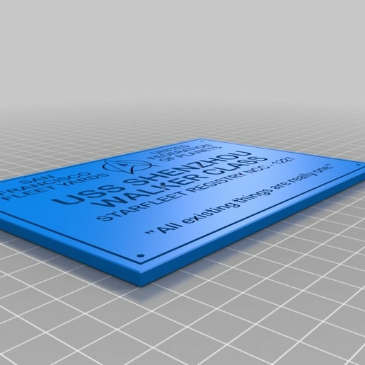 Free STL file USS Shenzhou Registry Plaque 🎬 ・Object to download and to ...