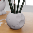 Render02.png Moon Pen Holder Organizer - Stylized 3D Model