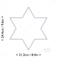 hexagram~9.25in-cm-inch-top.png Hexagram Cookie Cutter 9.25in / 23.5cm