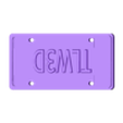 TLW3D PLate.stl Fichier STL Camper Van style années 1980 pour 1/10 RC・Plan pour imprimante 3D à télécharger