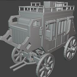Diligencia-del-Oeste-2.jpg Fichier STL La diligence de l'Ouest. Wagon・Plan à imprimer en 3D à télécharger