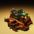 4.png 3D military Jeep in mud voxel art