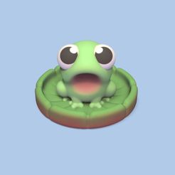 Cod162-Frog-on-Victoria-Amazonica-3.jpeg 3D file Frog on Victoria Amazonica・3D printer model to download