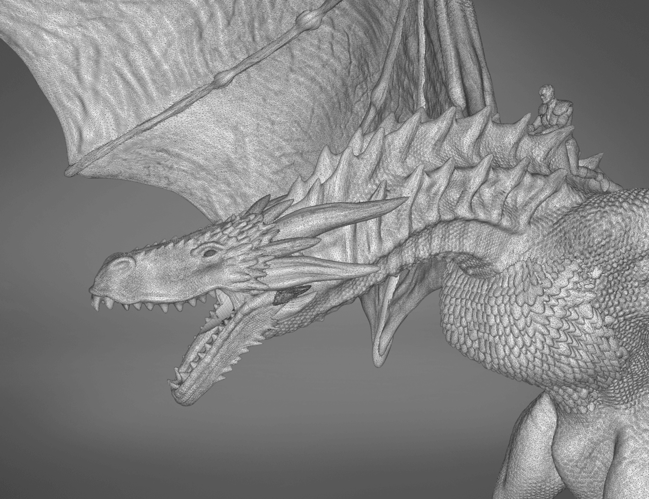 got-dragon-mesh-1-detail 4.370.png Fichier 3D Lampe Dragon GoT・Design pour imprimante 3D à télécharger, 3D-mon