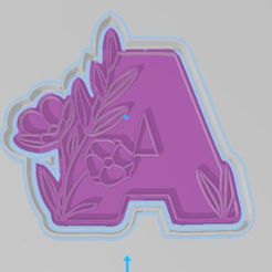 Captura.jpg Letters A with flower, Mother's Day Cookie cutter, cookie cutter