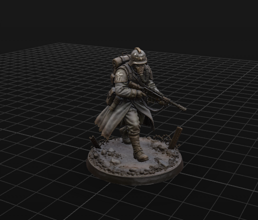 "Soldat des Tranchées Futuriste" – Figurine 3D Sci-Fi Militaire
