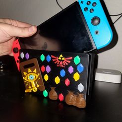 20230423_205901.jpg STL file Legend of Zelda LOZ Sheika Slate And Rupees Nintendo Switch Stand - NOW WITH SEPARATE PARTS・3D printing idea to download