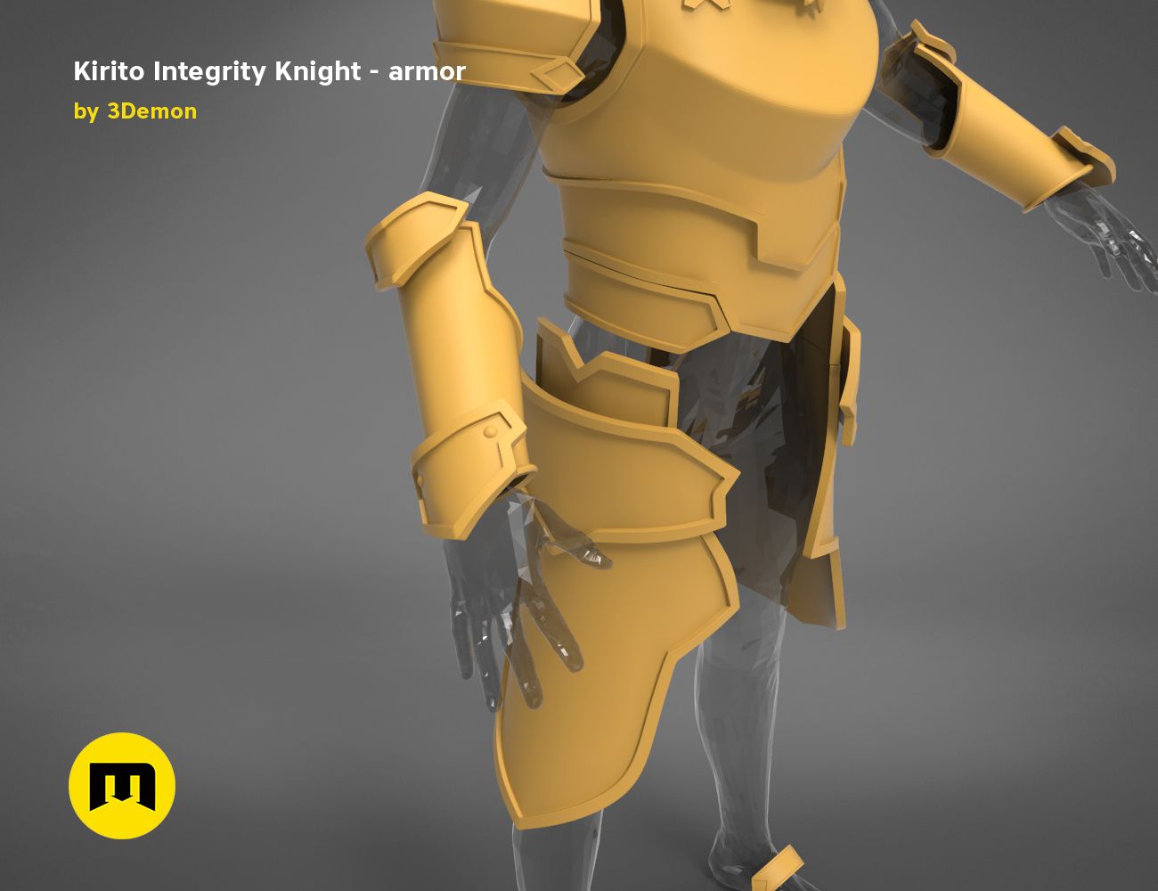 render_scene_Integrity-knight-armor-basic.78 kopie.jpg Fichier 3D L'armure complète de Kirito - Integrity Knight・Plan imprimable en 3D à télécharger, 3D-mon