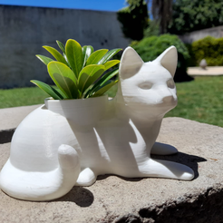 Cat-maceta.png Free STL file Cat Flowerpot・3D printable model to download