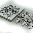 1.jpg Flower with leaves - silicone or plaster mold for 3D printer