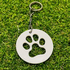 image_6483441.jpg STL file Dog footprint Keychain (print in place).・3D print object to download