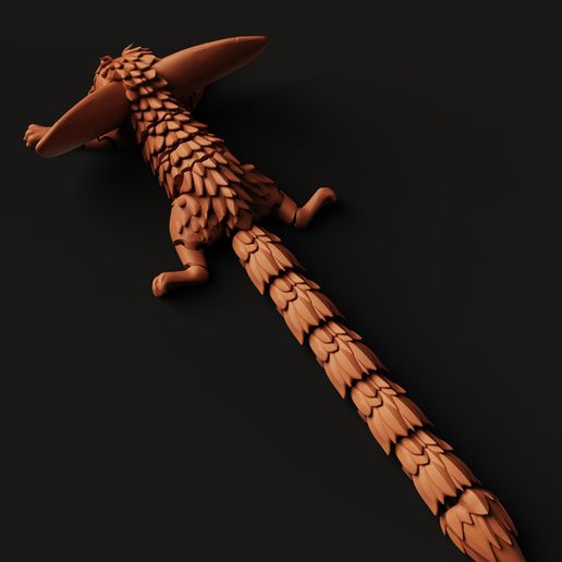 D31.21.jpg Flexi Fantasy Fox | Geistertier mit Gelenk | Fidget Toy STL | Fabelwesen 3D-Druck