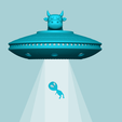 v8.png Alien UFO Wall Light Spaceship - Creative STL