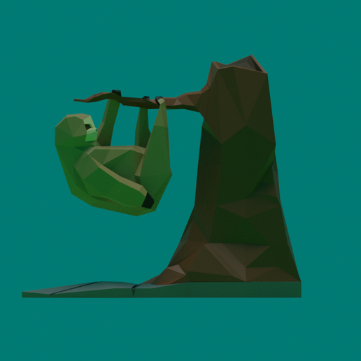 STL file Low Poly Sloth 🦥 ・Model to download and 3D print・Cults