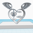 Let-love-grow-stand.png Heart with angel wings, clouds and text Let Love Grow, winged heart, memorial gift, remembrance, thoughtful gift, decoration, stand