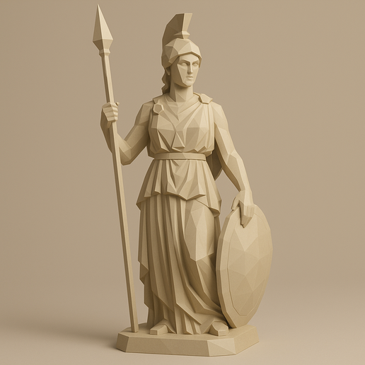 Athena Parthenos – Low Poly 3D Sculpture Model 3D model