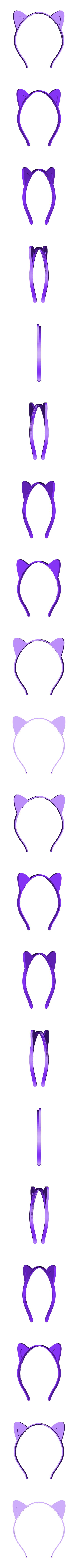 ears-pointed-small.stl Fita para a cabeça com orelhas de animais, personalizável