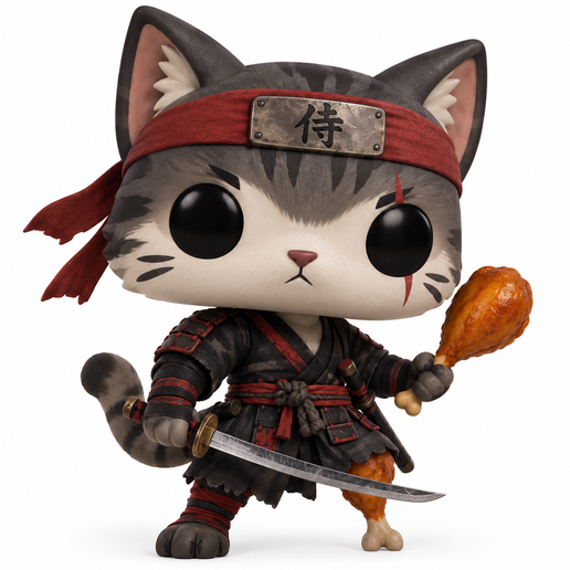 Samurai Cat – Chicken Leg Warrior