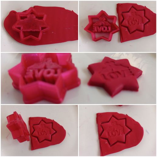 Valentines Love you Back to Back Clay/Cookie cutter 3D model
